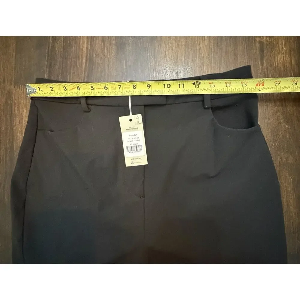 Boden Womans Bi-Stretch Black Trousers Pants UK 14R US 10 Flare Leg NWT $199